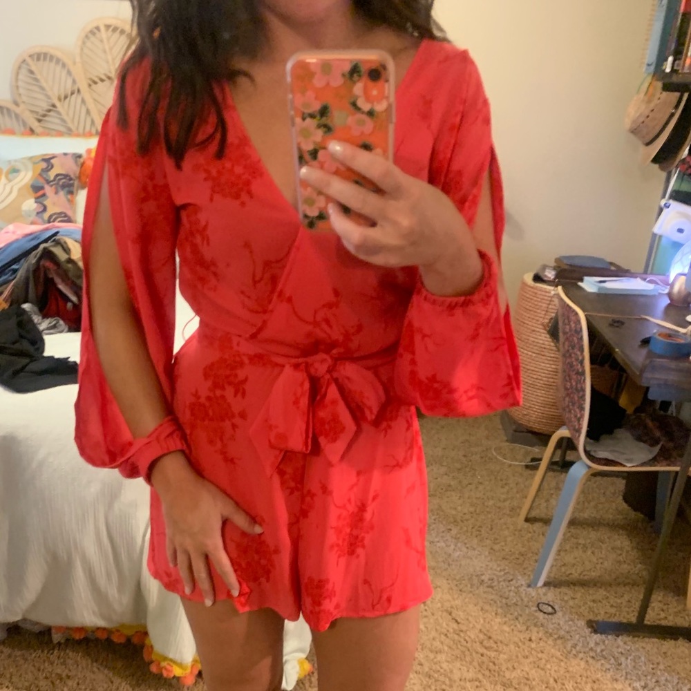 Bright pink romper